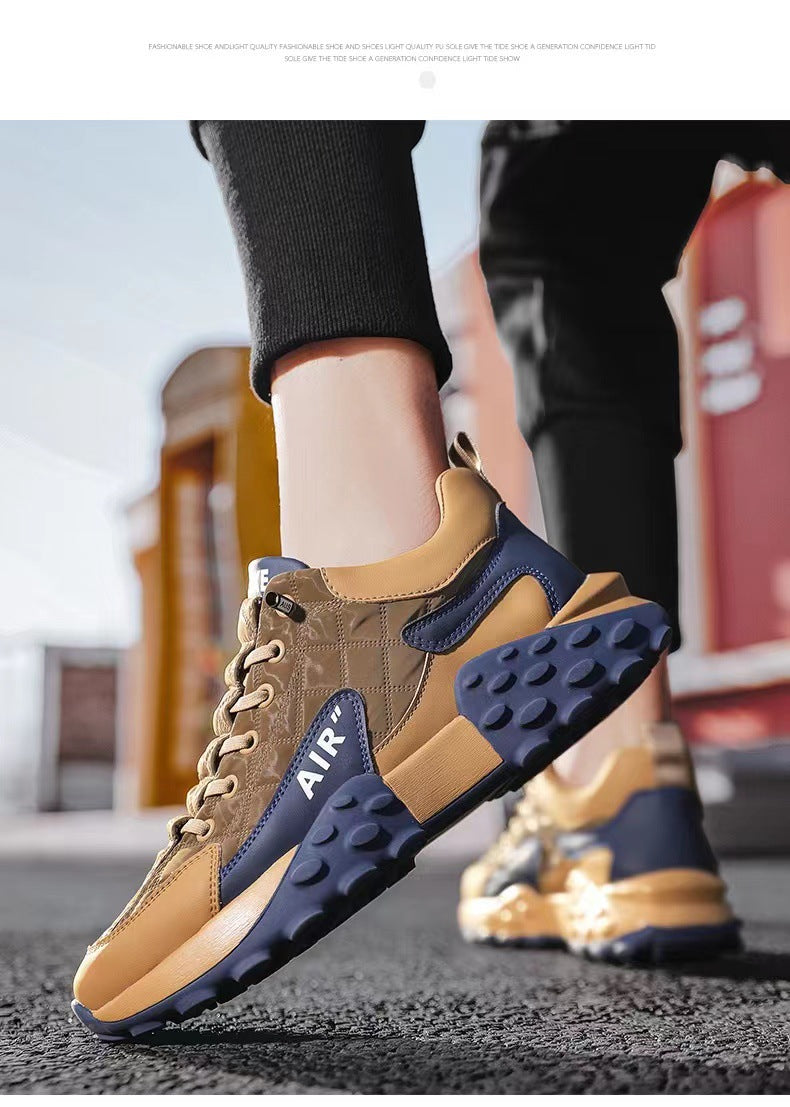 Neue koreanische Version der Low-Top-Laufschuhe, trendige rutschfeste Papa-Schuhe mit dicker Sohle, atmungsaktive Sportschuhe