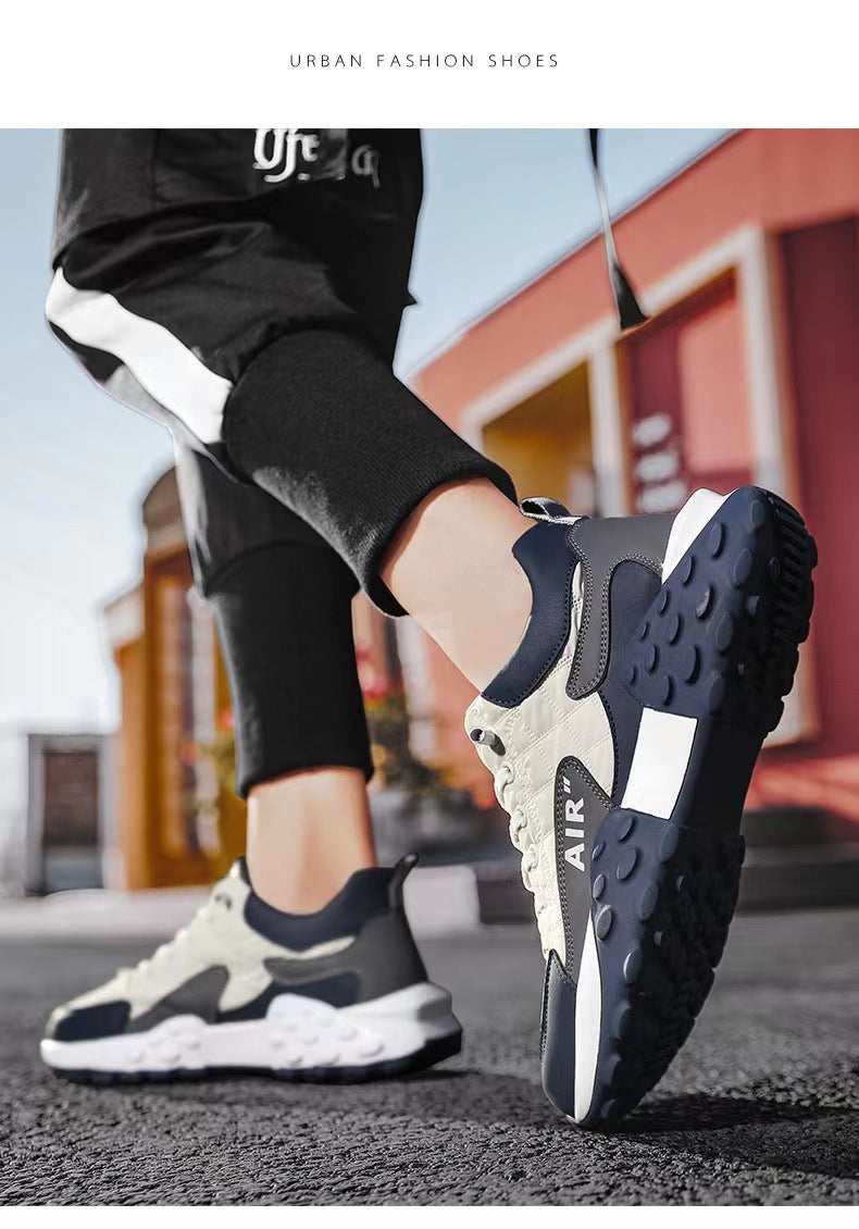Neue koreanische Version der Low-Top-Laufschuhe, trendige rutschfeste Papa-Schuhe mit dicker Sohle, atmungsaktive Sportschuhe