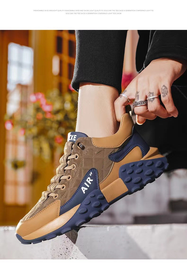 Neue koreanische Version der Low-Top-Laufschuhe, trendige rutschfeste Papa-Schuhe mit dicker Sohle, atmungsaktive Sportschuhe