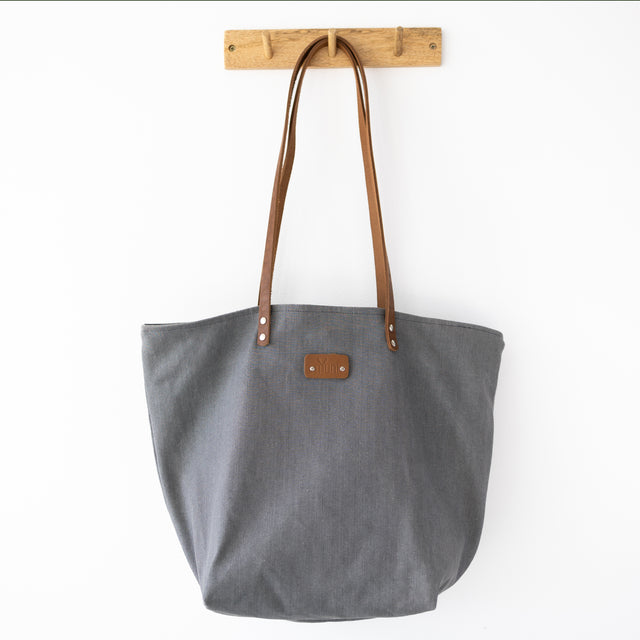 Graue Shopper Tasche aus Denim - Lomi Kids Shop