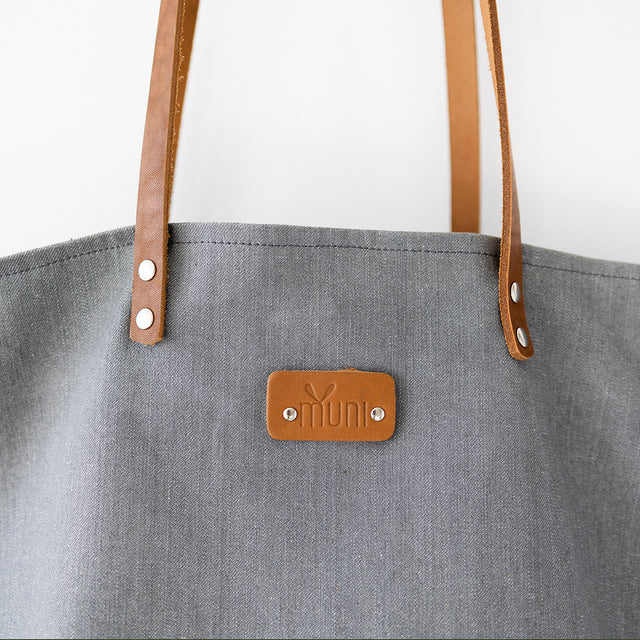 Graue Shopper Tasche aus Denim - Lomi Kids Shop