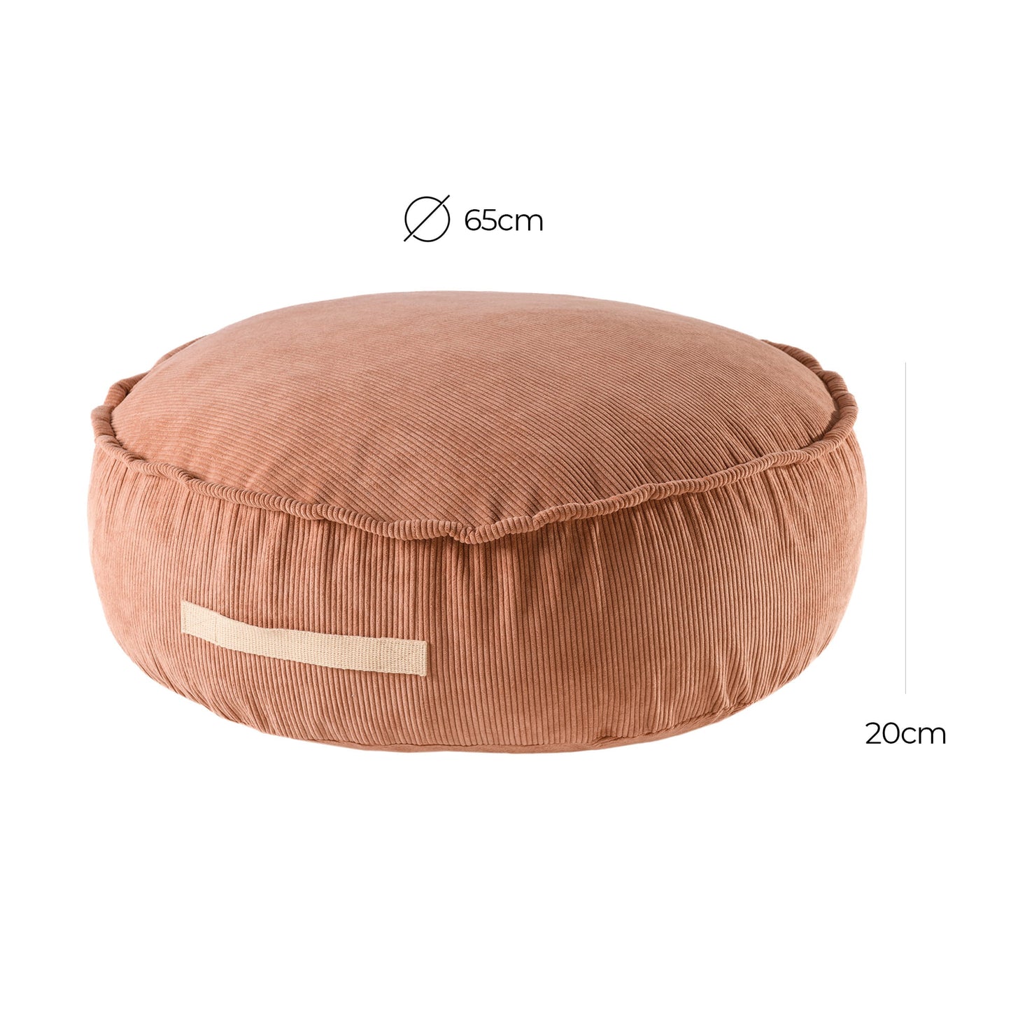 MeowBaby® Cord-Pouf rund – Designer-Sitzgelegenheit für Kinder – Ziegelrot - Lomi Kids Shop