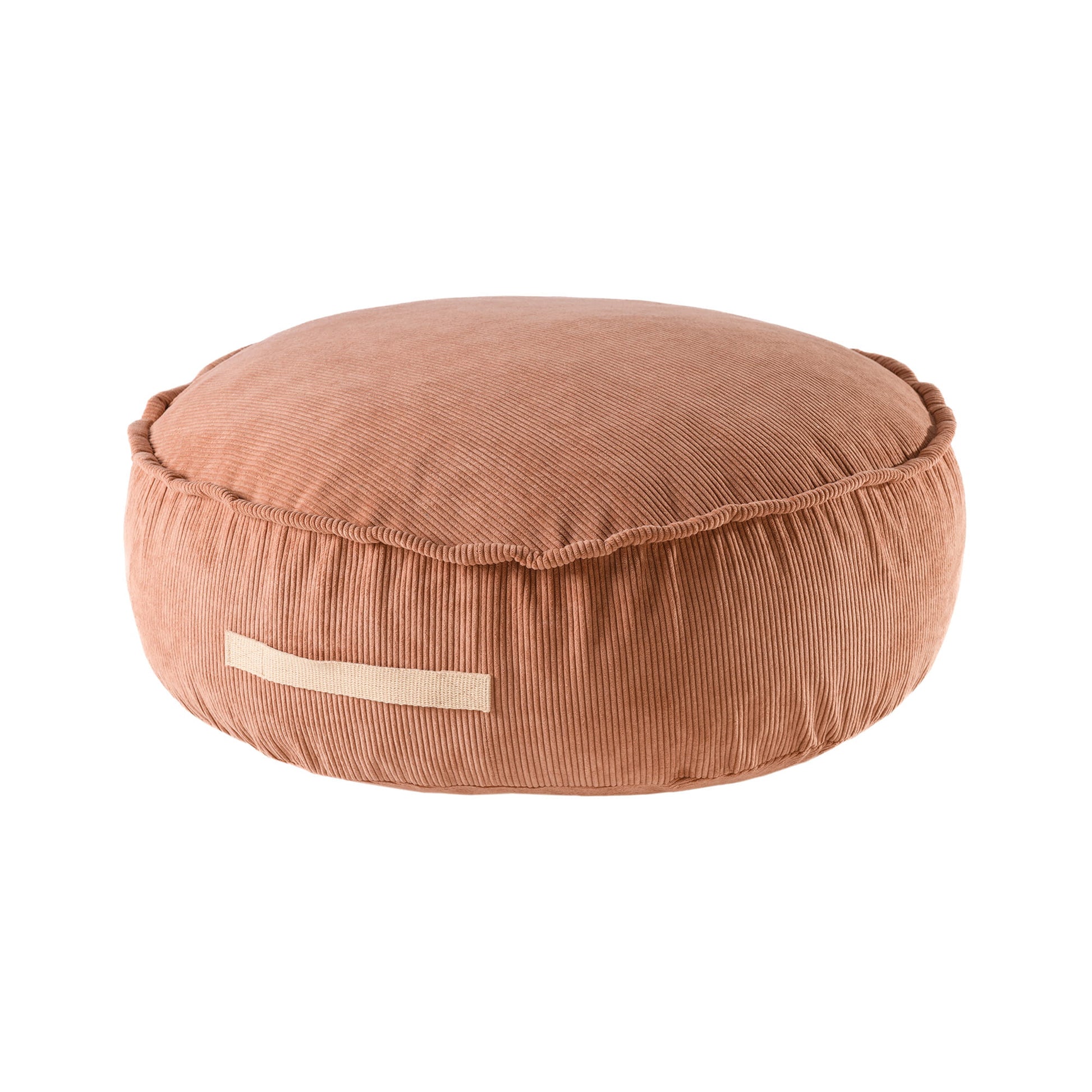 MeowBaby® Cord-Pouf rund – Designer-Sitzgelegenheit für Kinder – Ziegelrot - Lomi Kids Shop