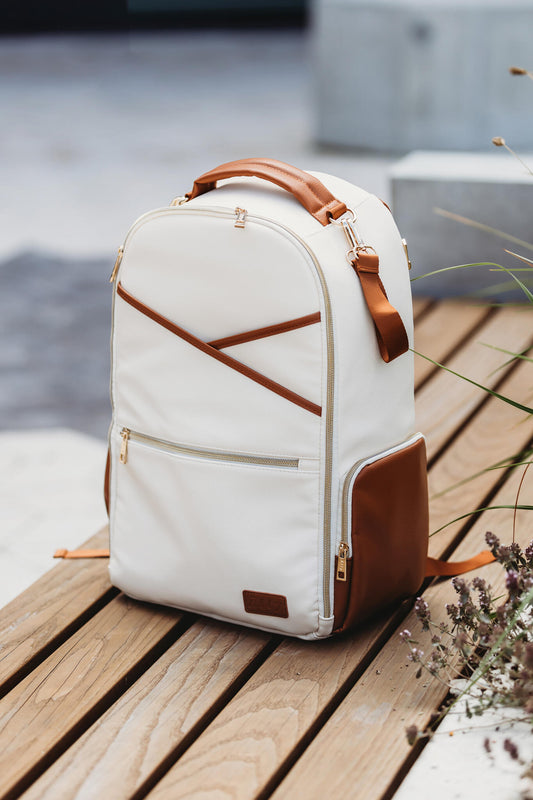 Großer Wickelrucksack – Cappuccino - Lomi Kids Shop