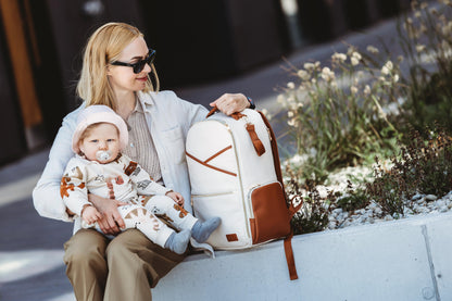 Großer Wickelrucksack – Cappuccino - Lomi Kids Shop