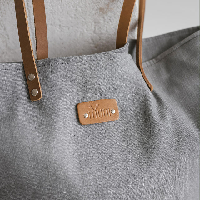 Graue Shopper Tasche aus Denim - Lomi Kids Shop