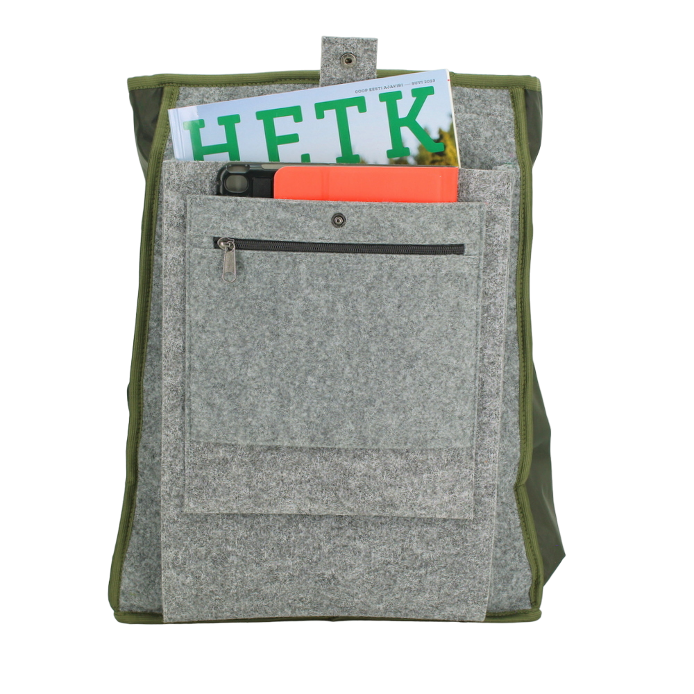 Cafe Rucksack mit G-Haken - Khaki & Beige - Lomi Kids Shop