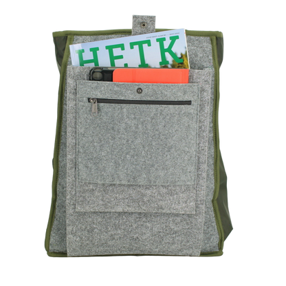 Cafe Rucksack mit G-Haken - Khaki & Beige - Lomi Kids Shop