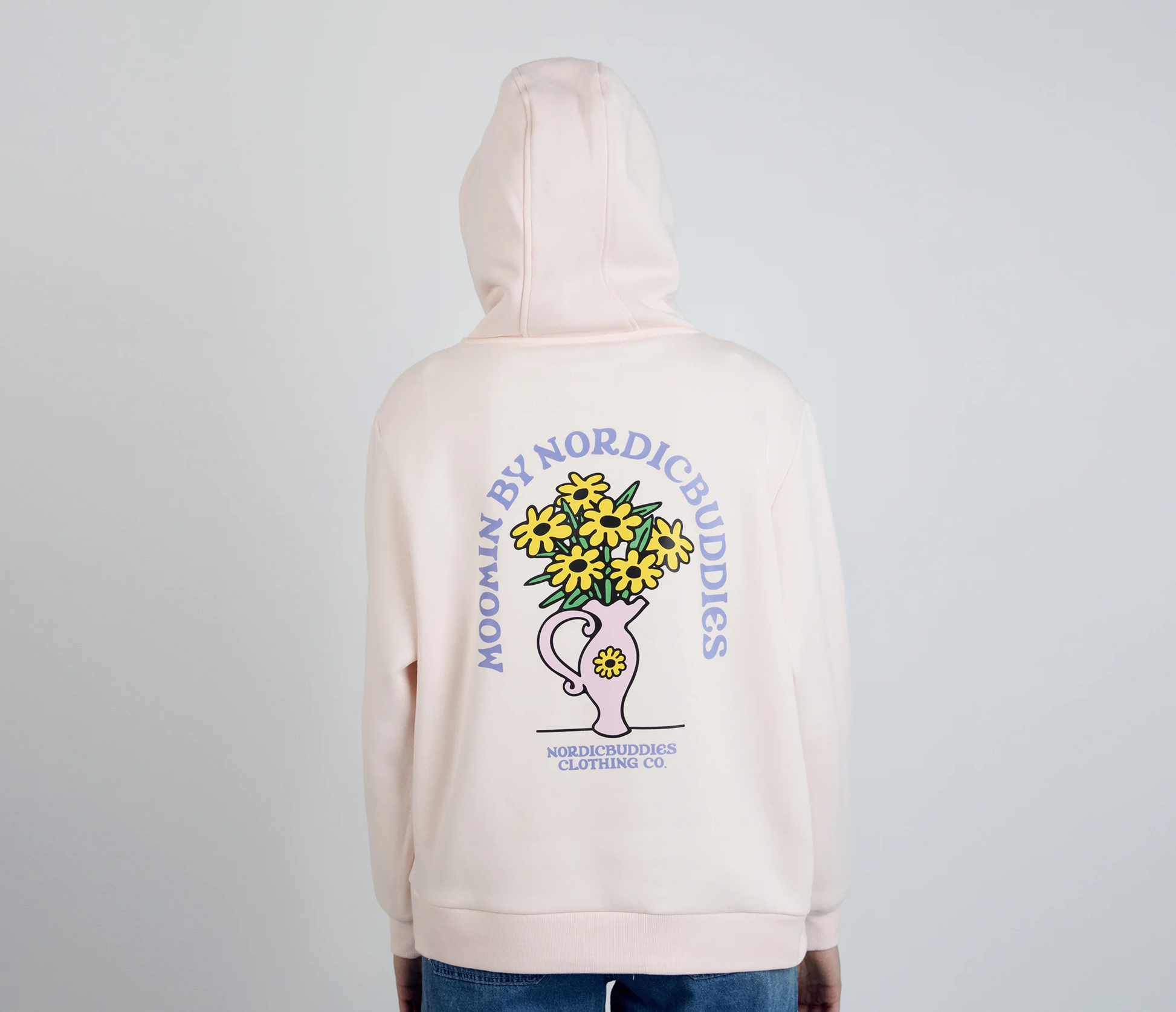 Sniff Flower Bouquet Hoodie Damen - Hellrosa - Lomi Kids Shop