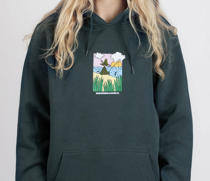 Snufkin Fishing Kapuzenpullover Unisex - Dunkelgrün - Lomi Kids Shop