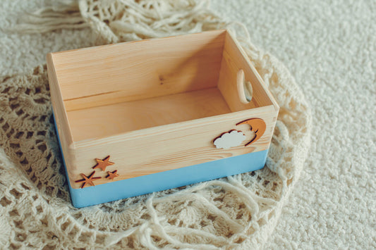 Decorated Storage Box - Light Blue