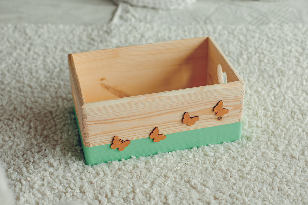 Decorated Storage Box - Mint