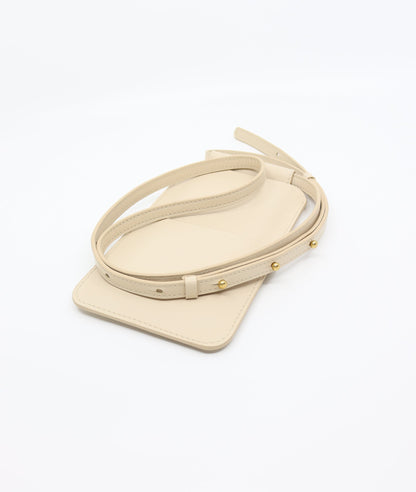 Leder-Telefontasche - Beige